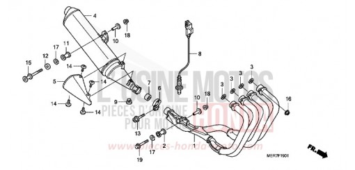 SILENCIEUX D'ECHAPPEMENT (CBF600S8/SA8/N8/NA8) CBF600S8 de 2008